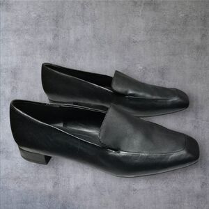 Nordstrom Noruiz Lea Leather Loafer Shoe Sz 7.5 Black